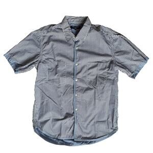 COMME des GARCONS HOMME Striped Short Sleeve Shirt Blue White Size Medium